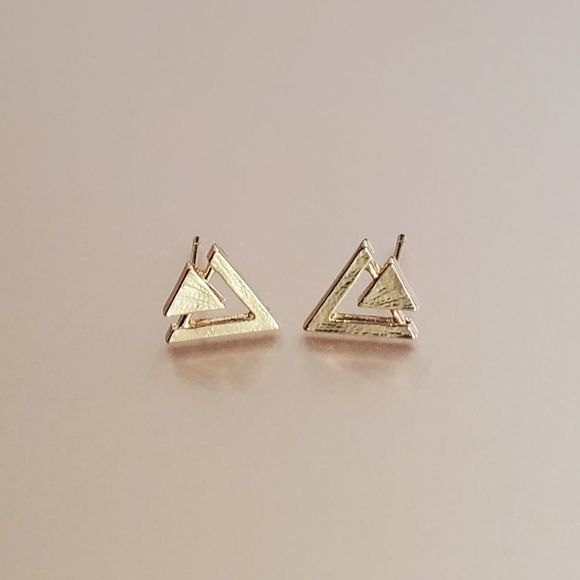 Geometric Triangle Earrings - 1 Pair - Picture 3 of 5